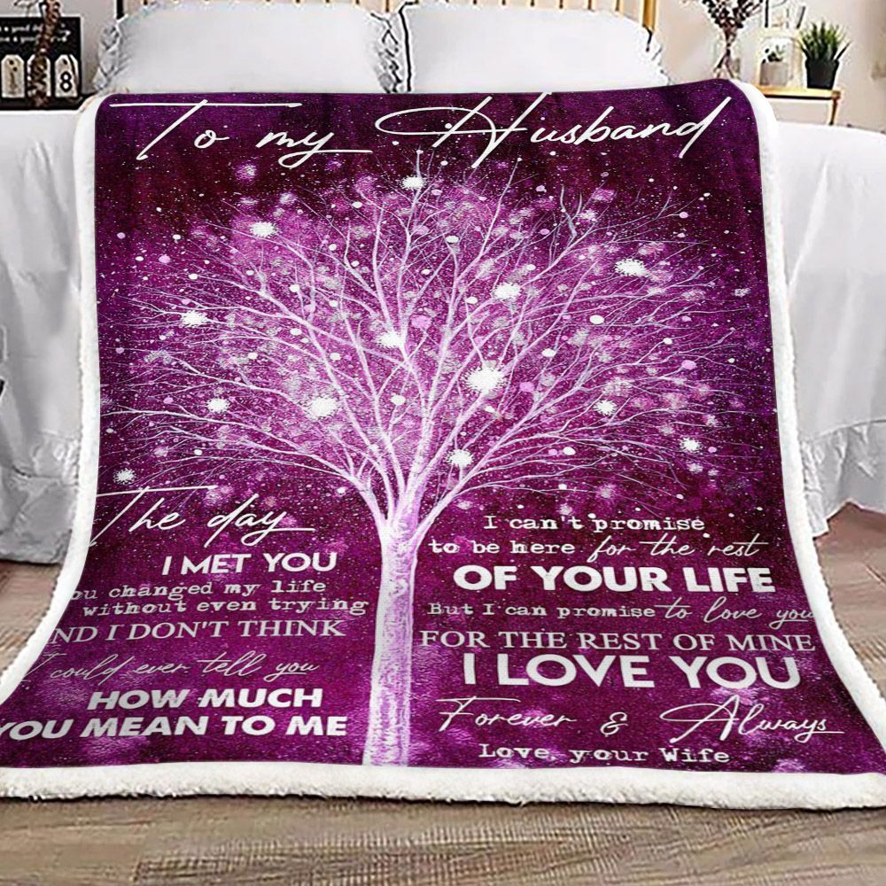 Tree Of Life To My Husband Sherpa Fleece Blanket