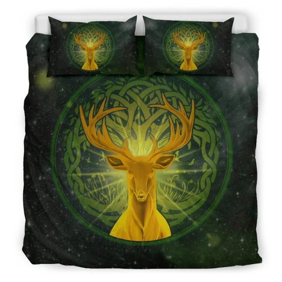 Tree Of Life With Celtic Deer Shamrock St. Patrick’s Day Bedding Set