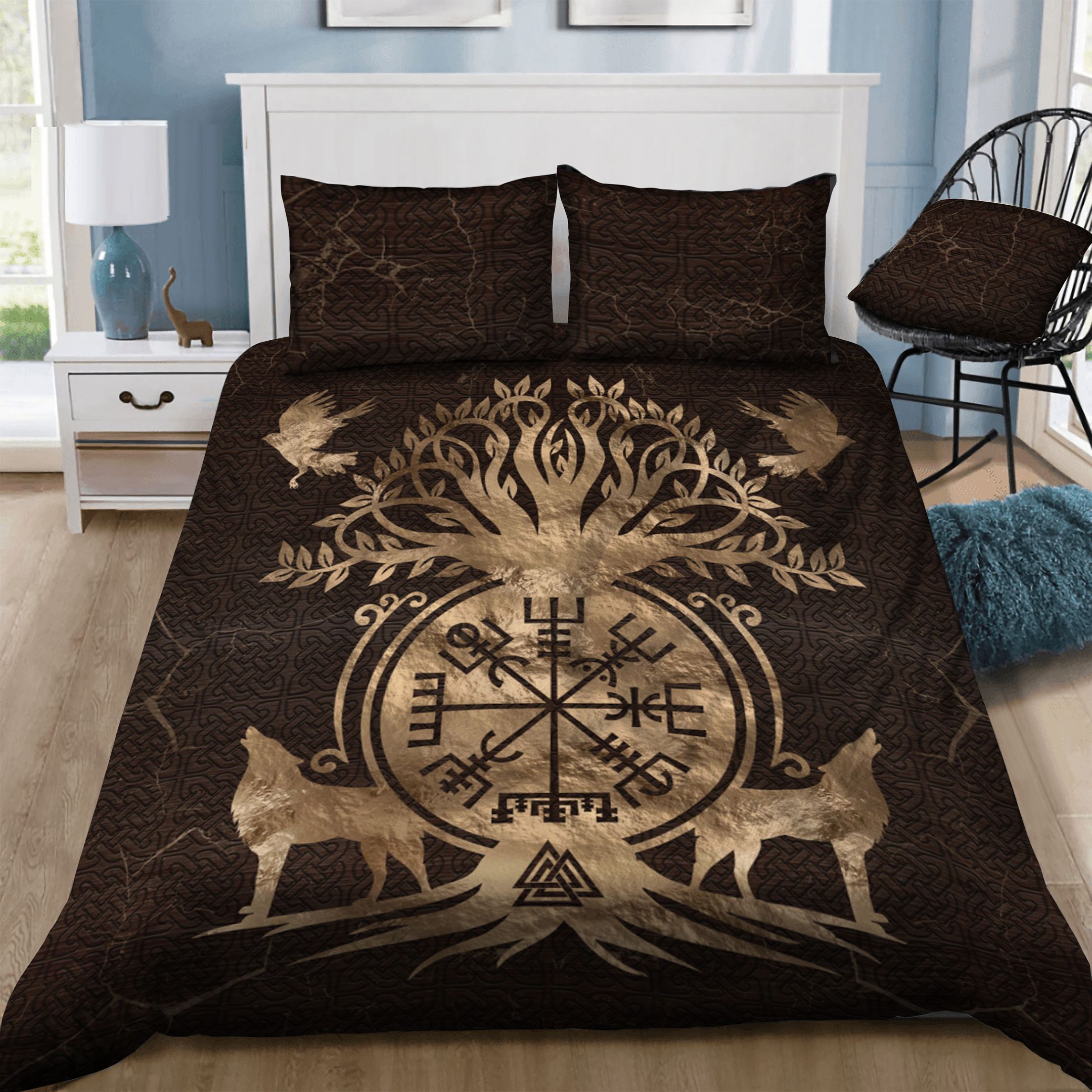 Tree of life Wolf  Bedding Set
