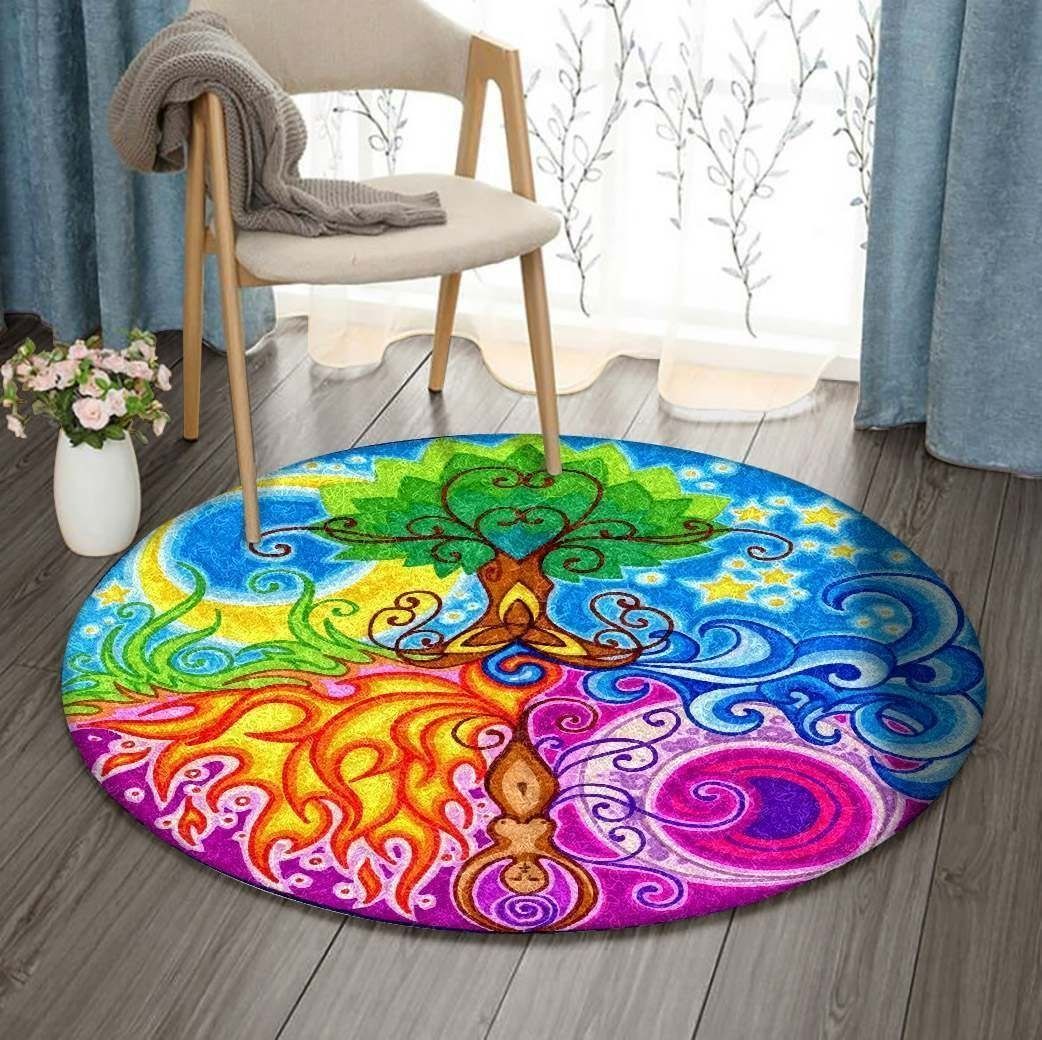Tree Of Life Yoga Round Carpet