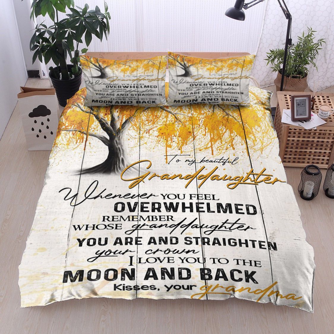 Tree To My Beautiful Granddaughter Kisses Your Grandma Bedding Set