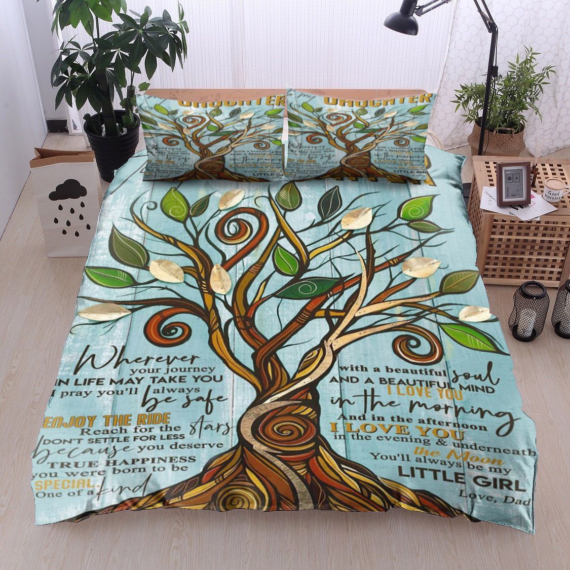 Tree To My Daughter Love Dad Bedding Set