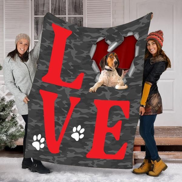 Treeing Walker Coonhound Dog Valentines Day Sherpa Fleece Blanket
