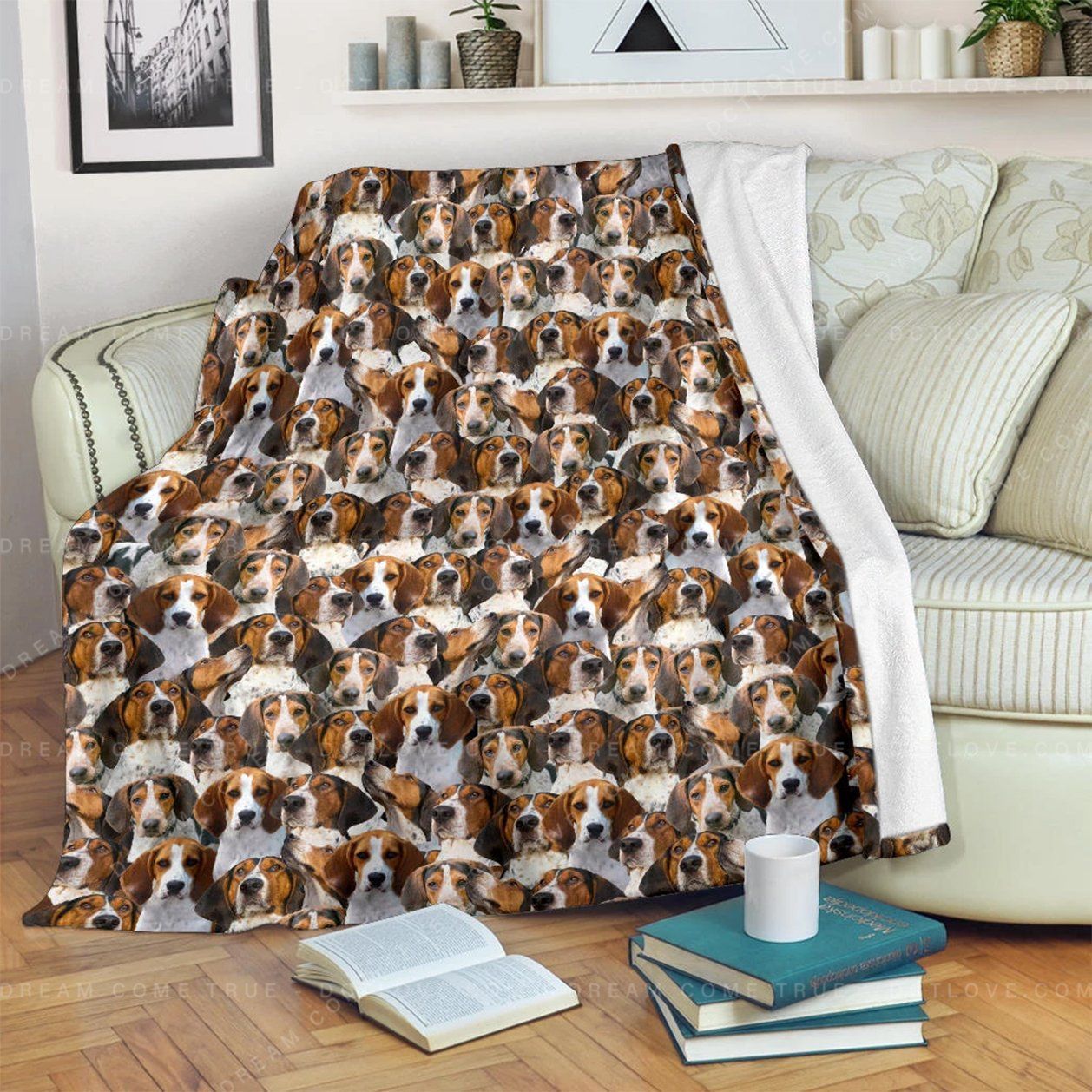 Treeing Walker Coonhound Sherpa Fleece Blanket