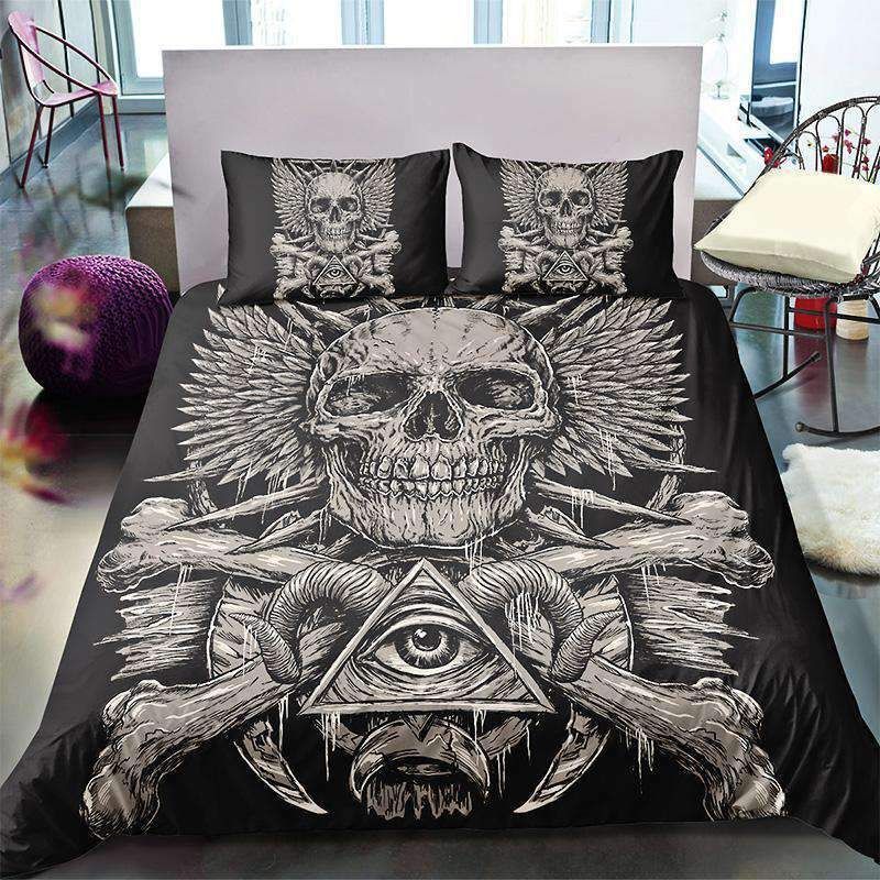 Tri Eye Skull Bedding Set