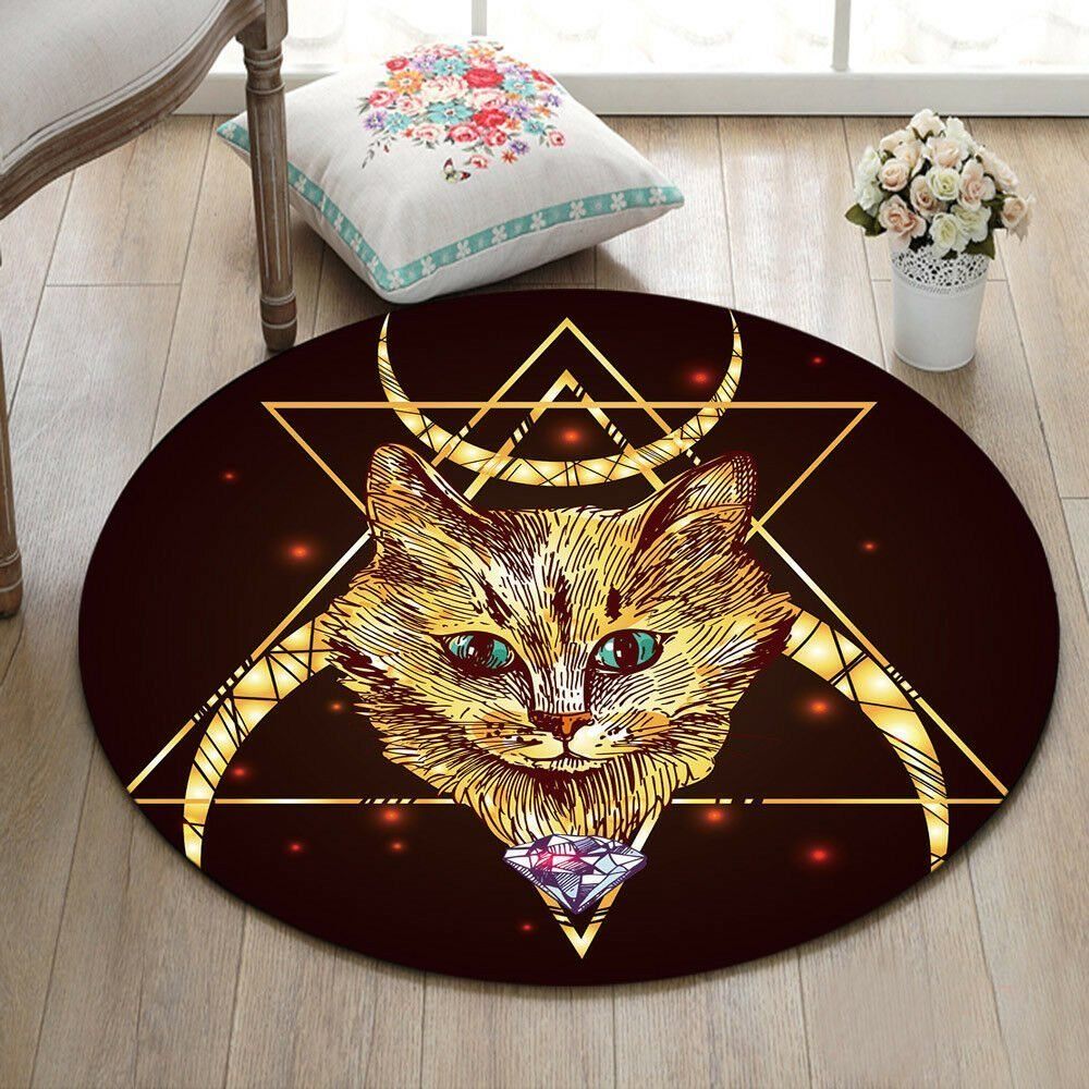 Triangle Cat Head Round Carpet