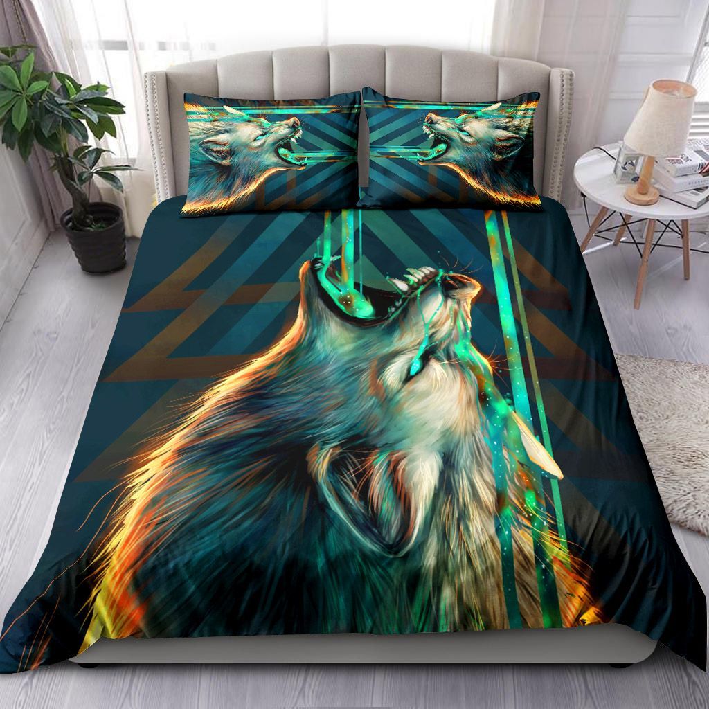 Triangle Wolf Bedding Set