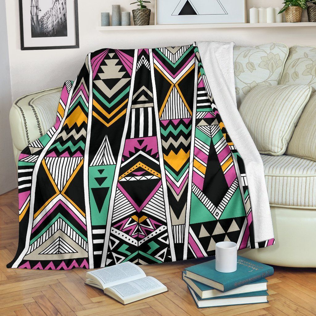 Tribal Aztec Triangle Art Fleece Blanket
