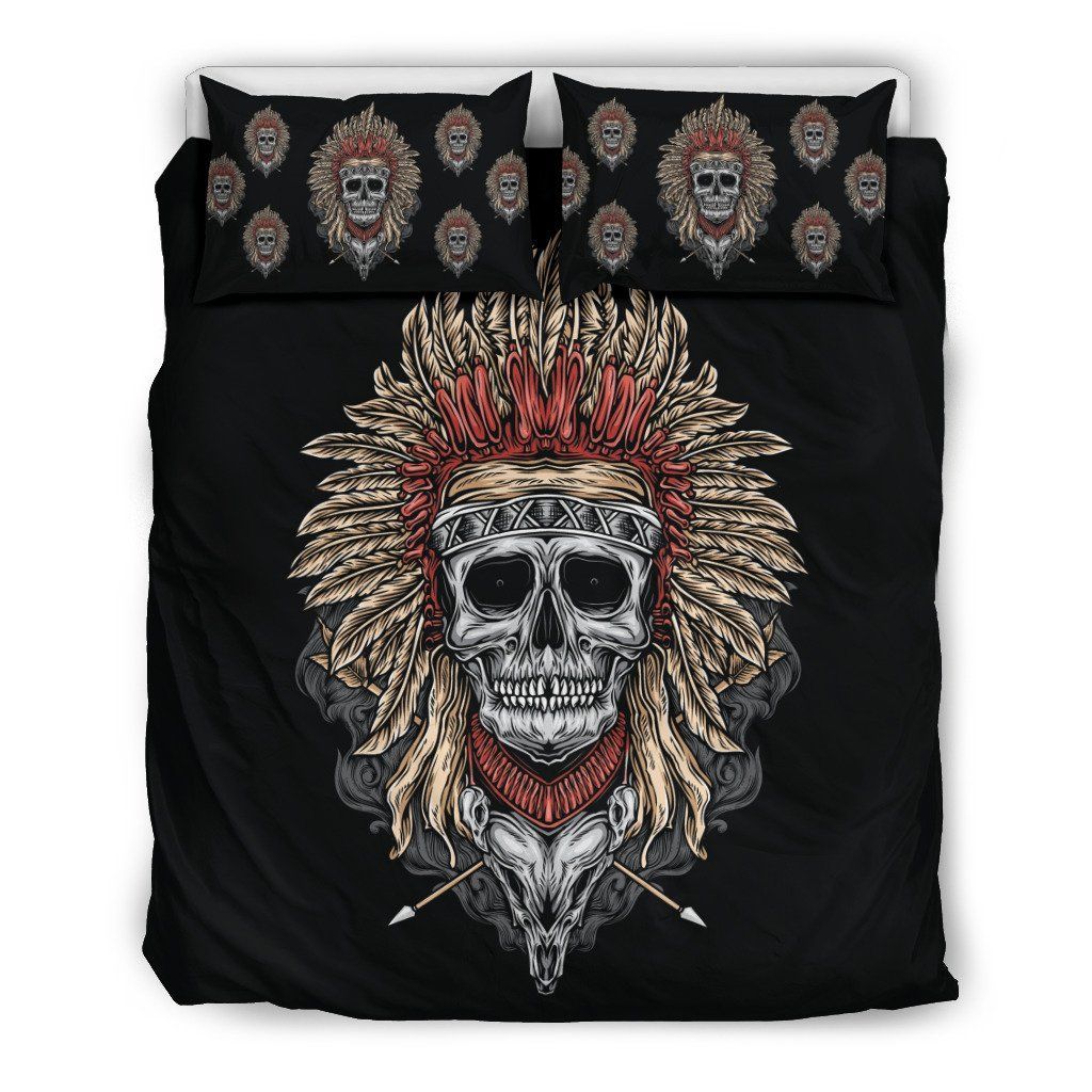 Tribal Chief Skull Themed Bedding Set