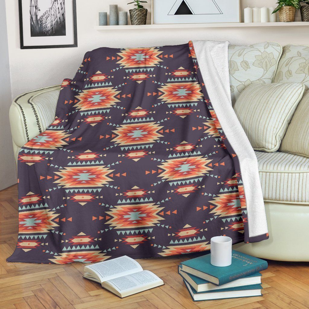 Tribal Indians Aztec Vintage Fleece Blanket