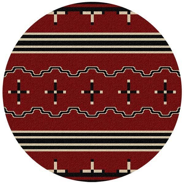 Tribal Leader Red Round Carpet