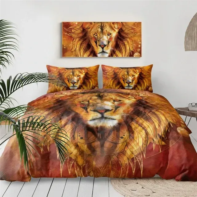 Tribal Lion 3D Printed Bedding Set