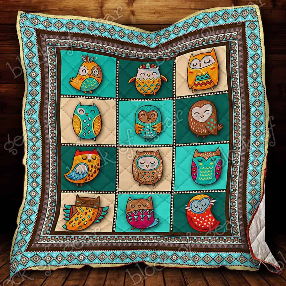 Tribal Owls CL19100928MDQ Quilt Blanket