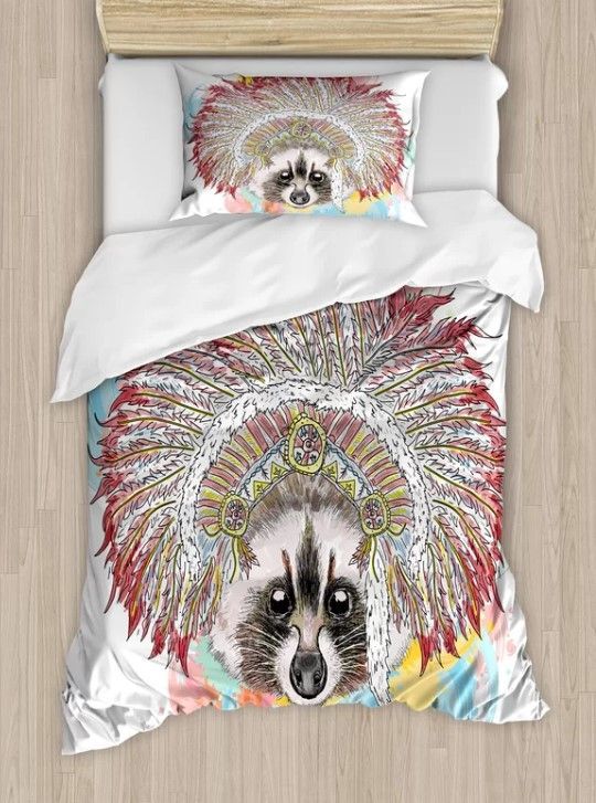 Tribal Raccoon Bedding Set