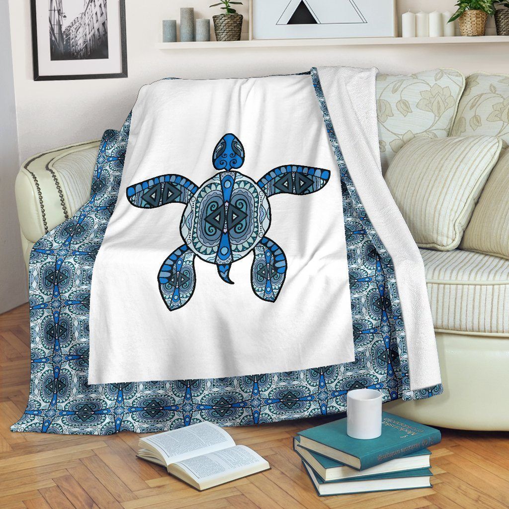 Tribal Turtle Sherpa Fleece Blanket