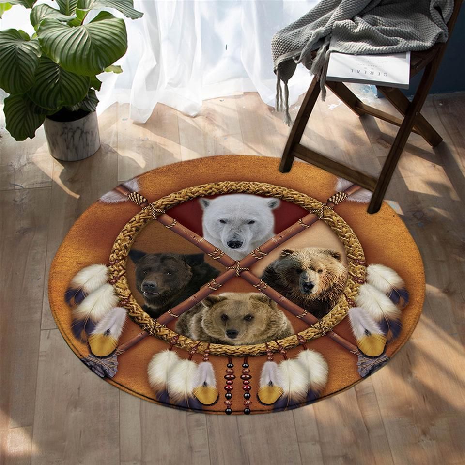 Tribal Ursas Round Carpet