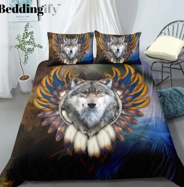 Tribal Wolf Bedding Set