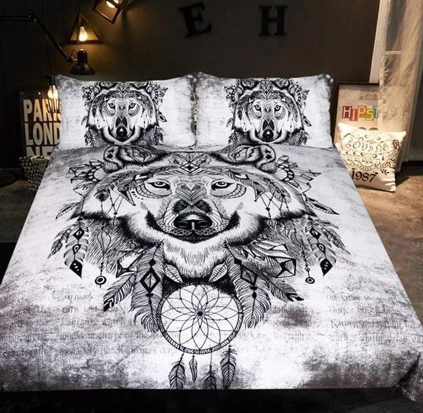Tribal Wolf Bedding Set