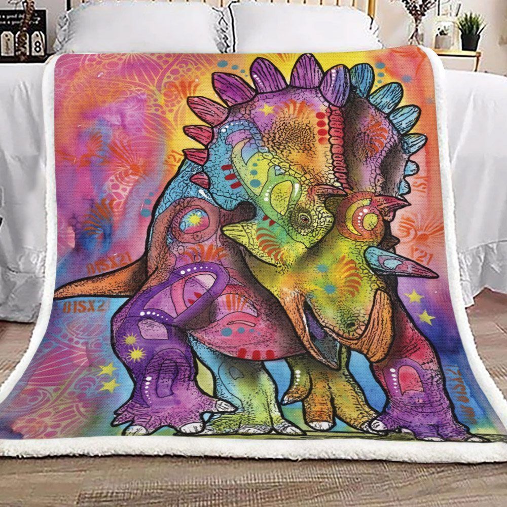Triceratops Sherpa Fleece Blanket