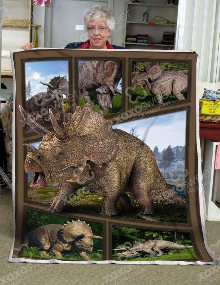 Triceratops Sherpa Fleece Blanket