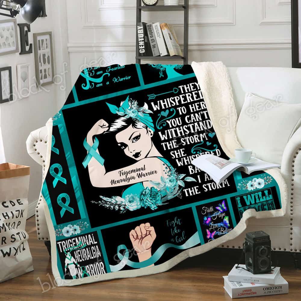 Trigeminal Neuralgia Warrior Sherpa Fleece Blanket