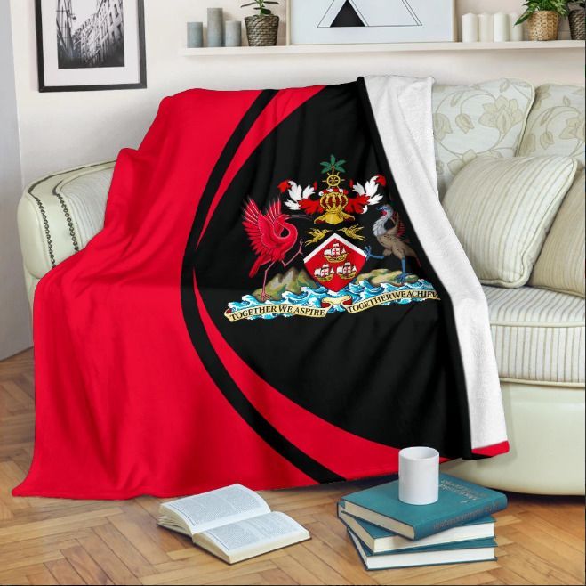 Trinidad And Tobago Coat Of Arms Sherpa Fleece Blanket
