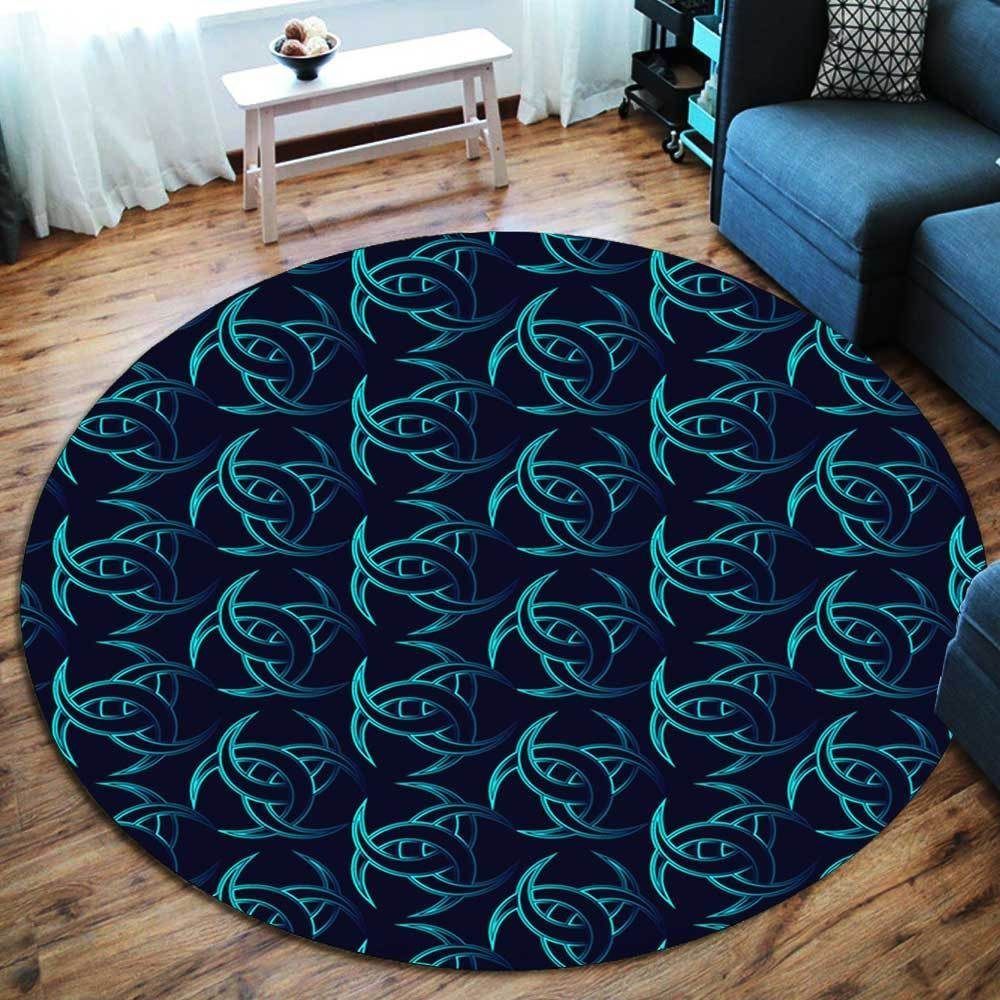 Triple Horn Of Odin Round Carpet