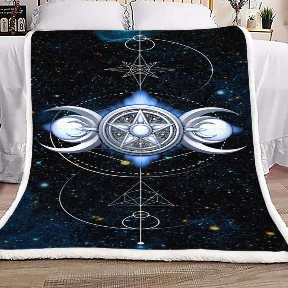 Triple Moon Wicca Sherpa Fleece Blanket