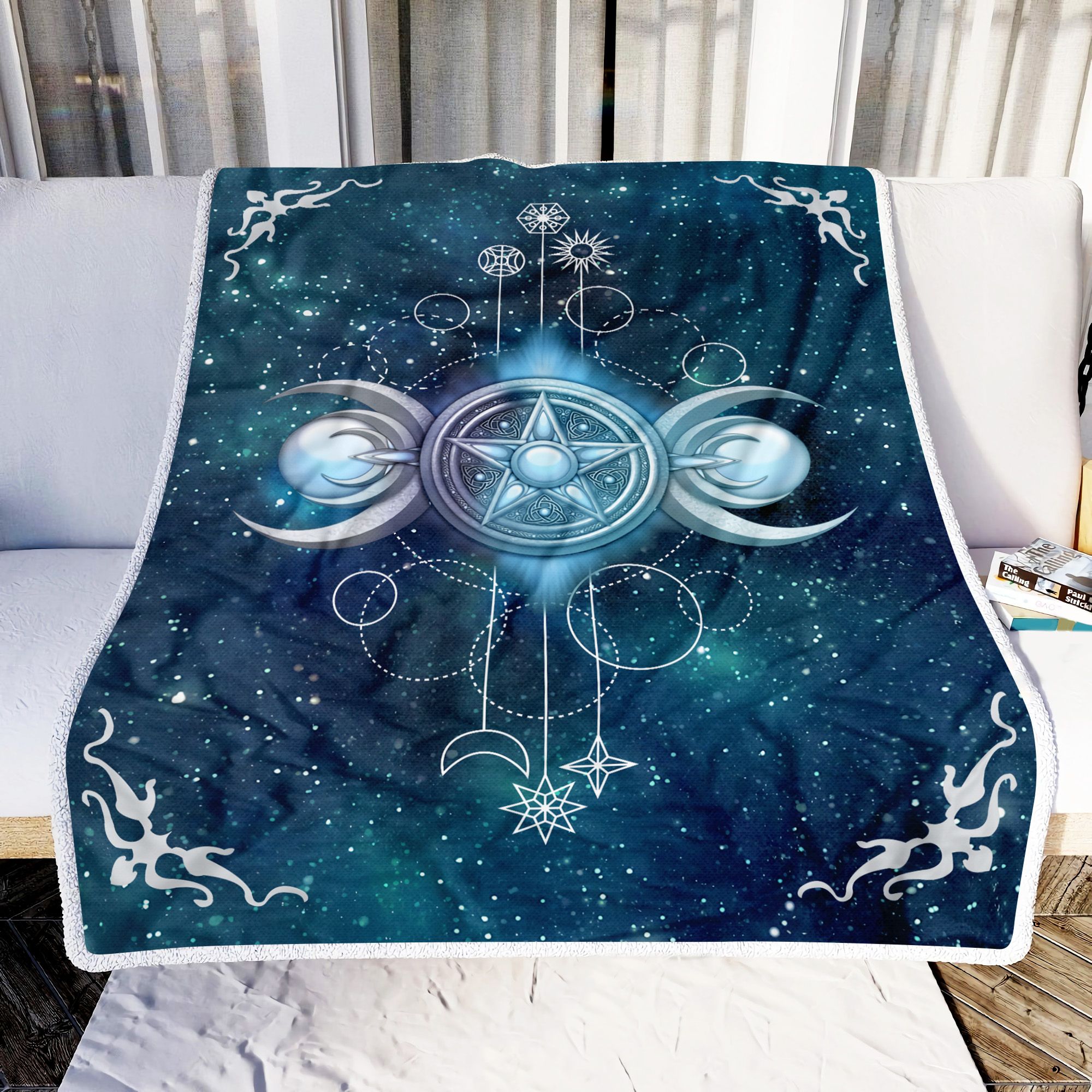Triple Moon Wicca Fleece Blanket