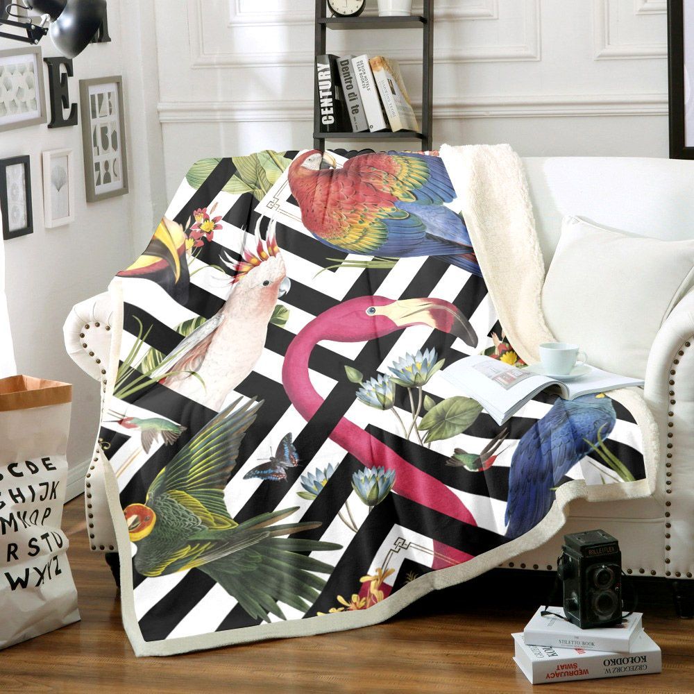 Tropic Bird Sherpa Fleece Blanket