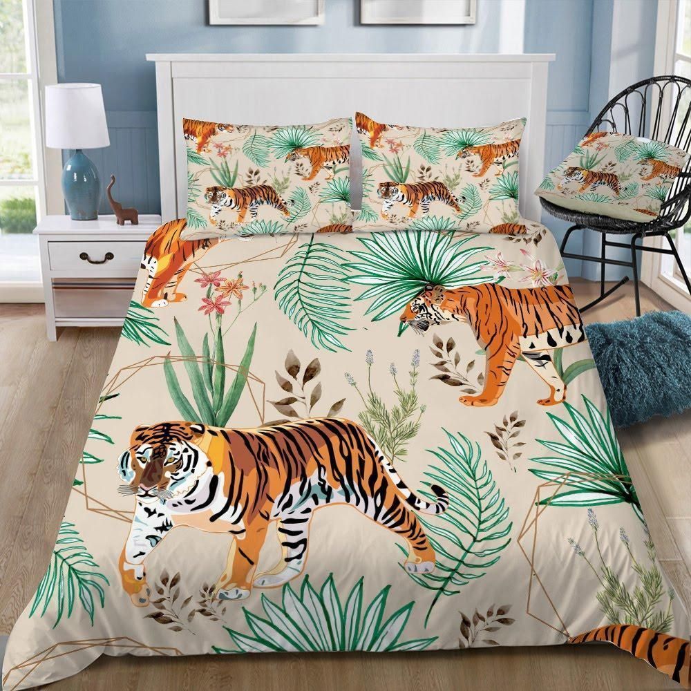 Tropical And Tigers Bedding Set