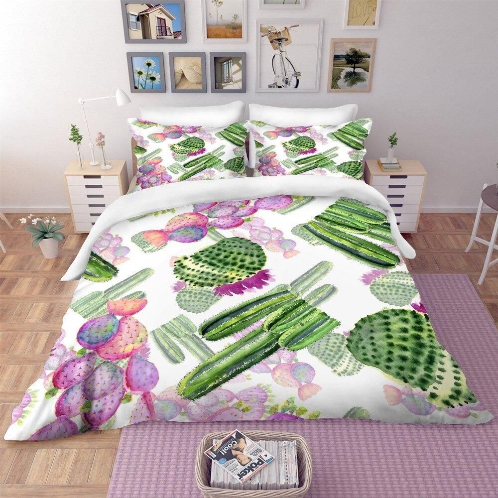 Tropical Cactus 3d Printed Bedding Set