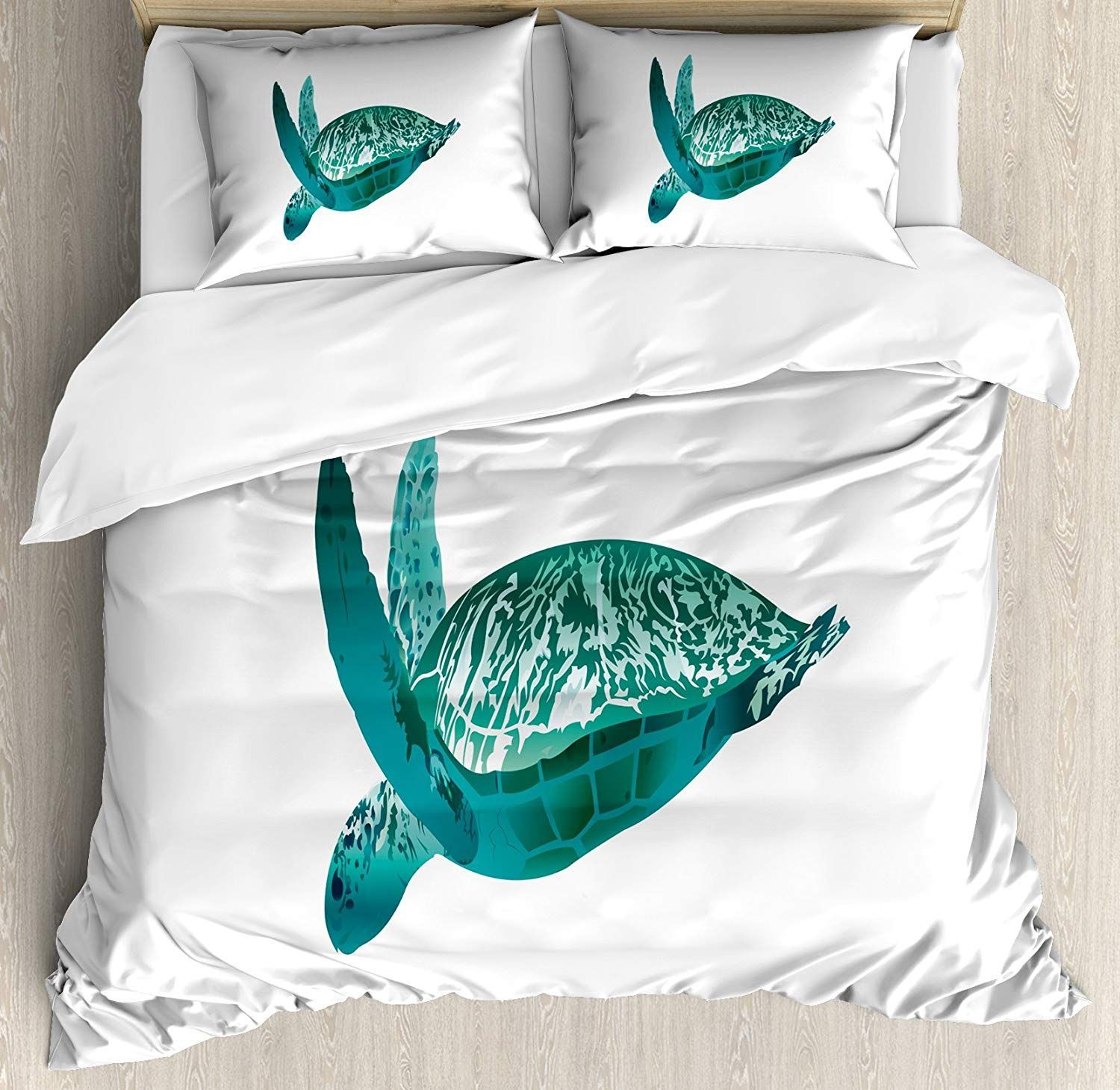 Tropical Climate Animal Hawaii Fauna Underwater Diving Aqua Reptile Bedding Set