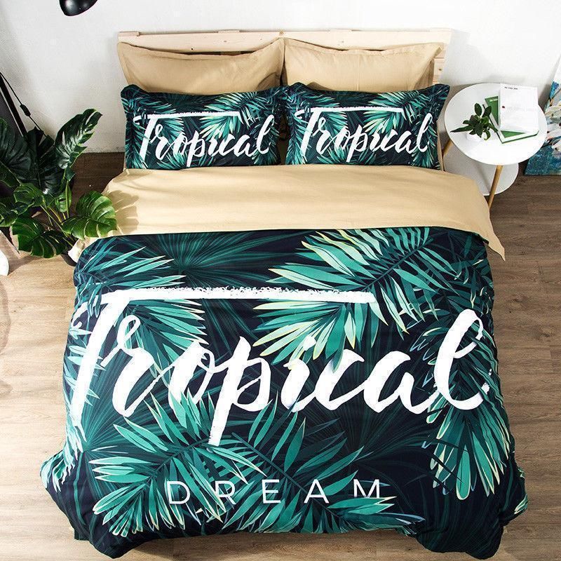 Tropical Dream Plant Leaves Bedding Set
