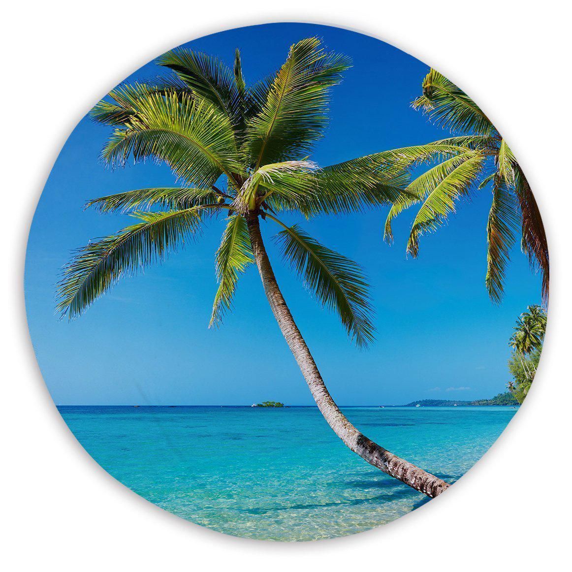 Tropical Escape Coco Tree Printed Round Beach Towel