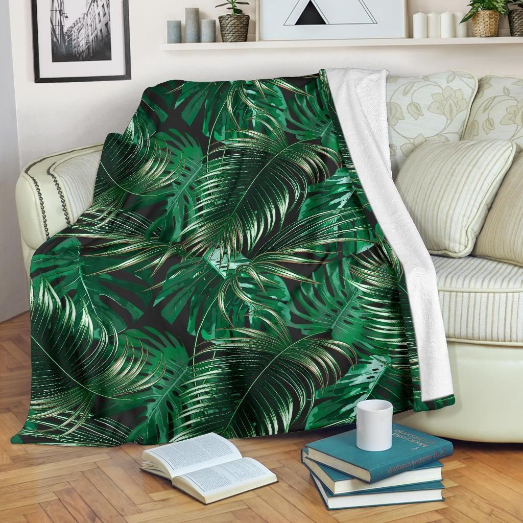 Tropical Flower Pattern Print Design Fleece Blanket
