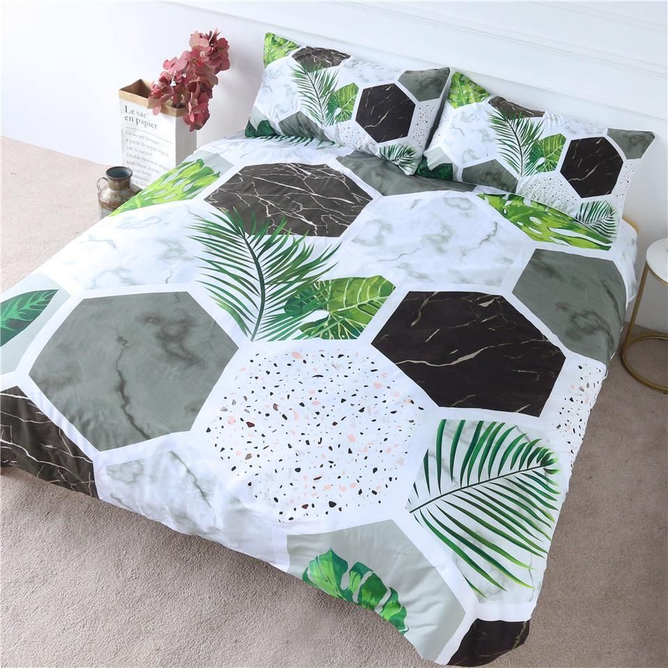 Tropical Green Palm Bedding Set