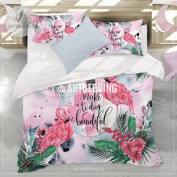 Tropical Paradise Flamingo Bedding Set
