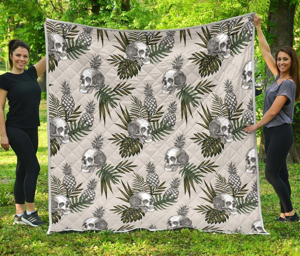 Tropical Pineapple Skull CL17100636MDQ Quilt Blanket