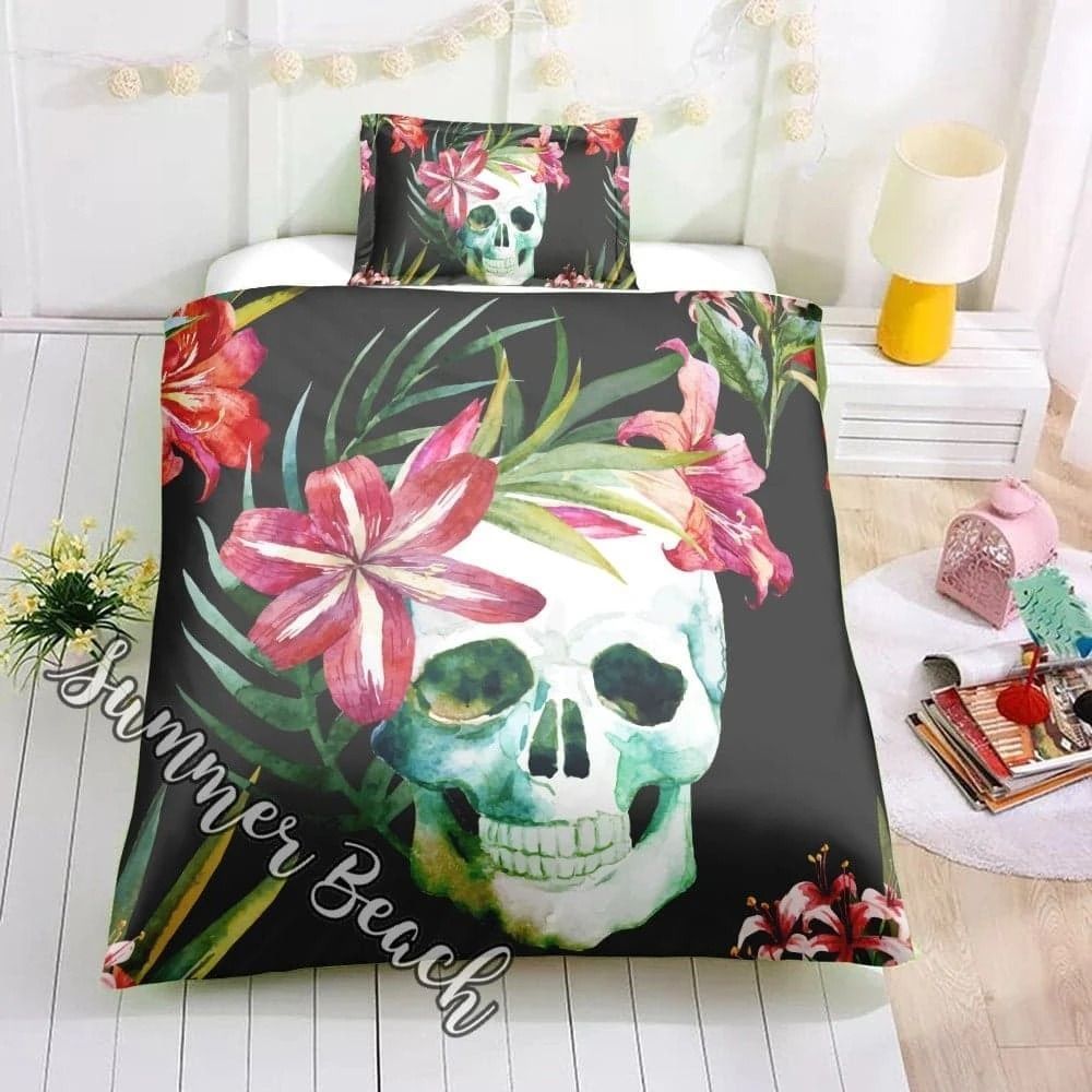 Tropical Skull Bedding Set