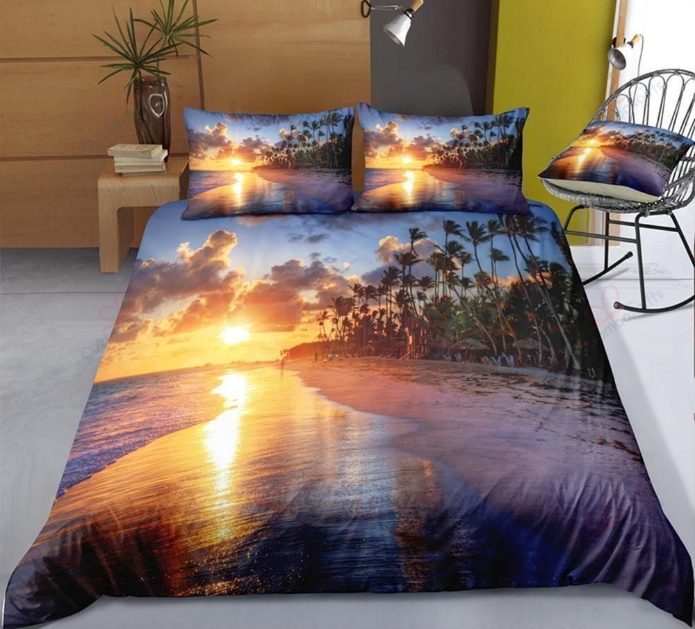 Tropical Style Beach Dusk Bedding Set