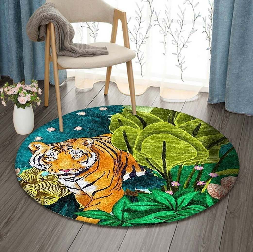 Tropical Tiger Round Carpet