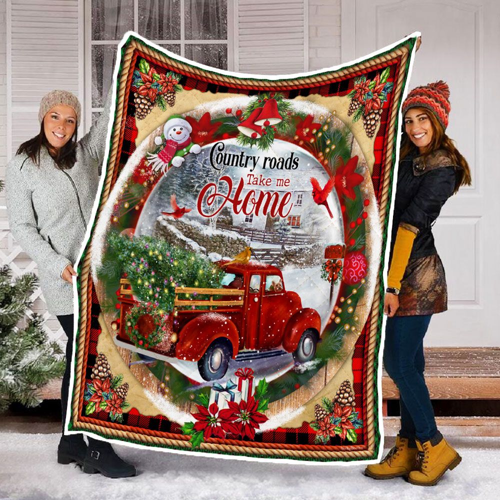Truck Christmas Fleece Blanket