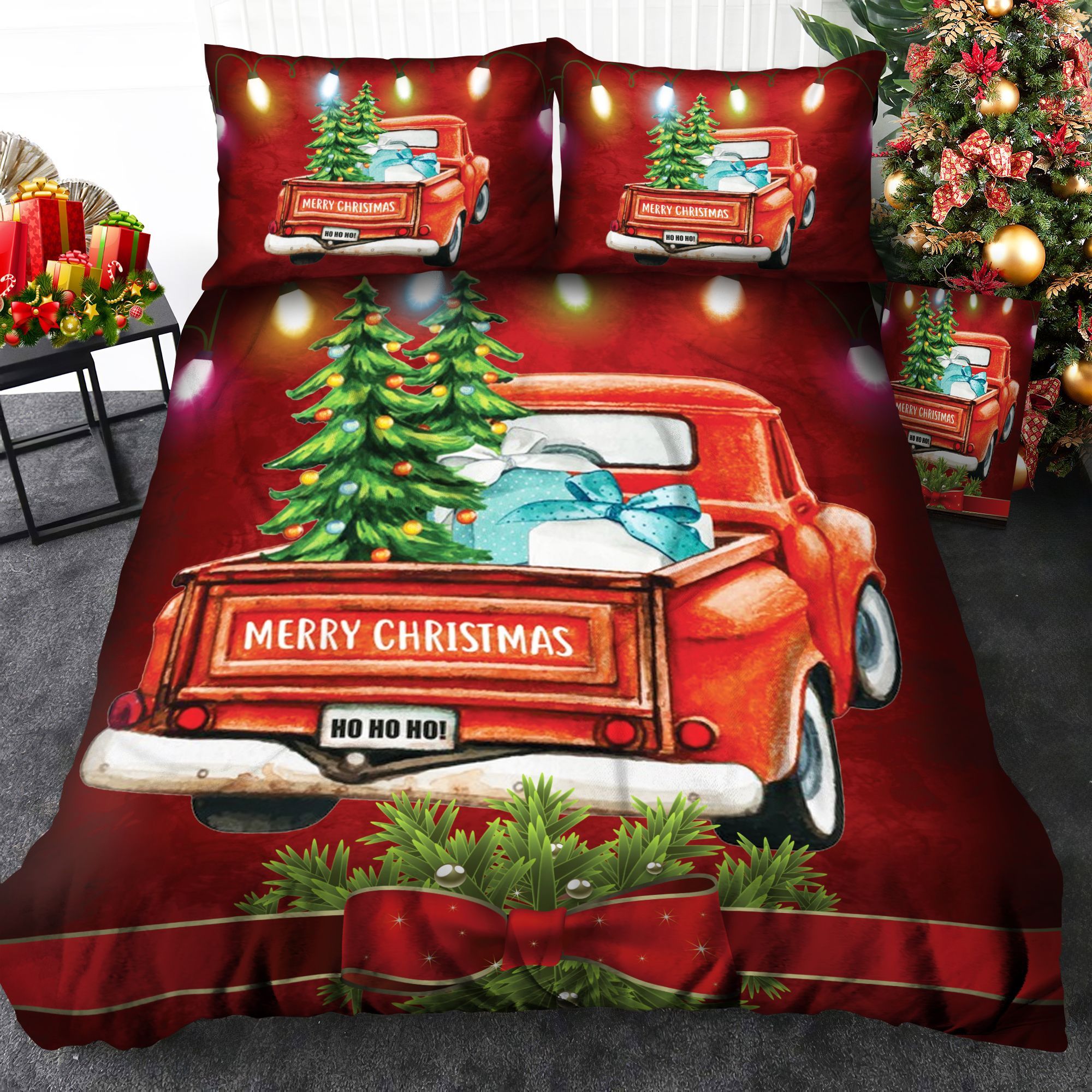 Truck Christmas Bedding Set