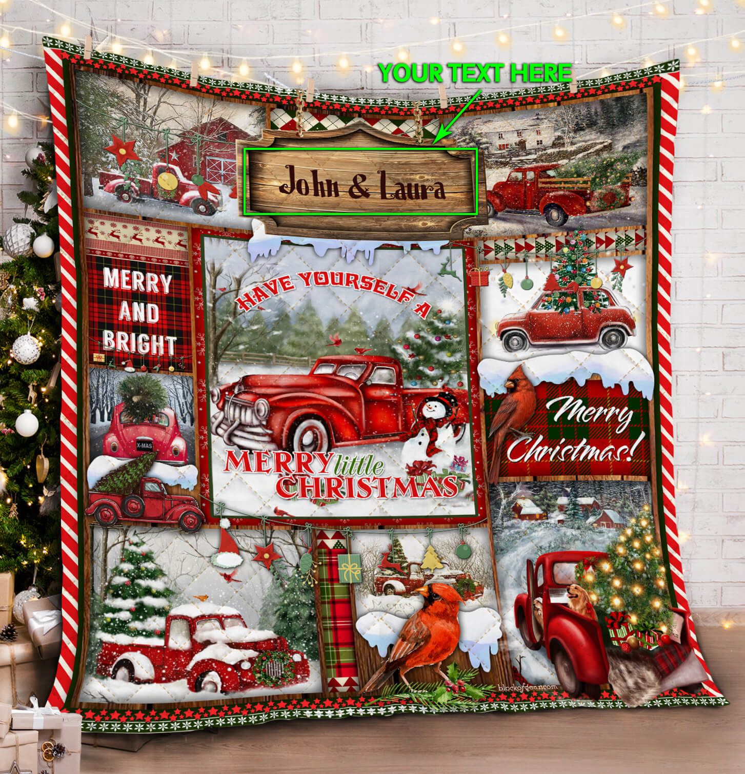 Truck Christmas Personalized DAC161101 Quilt Blanket