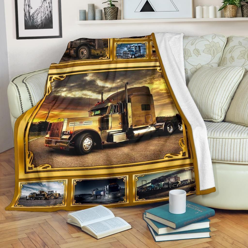 Truck Driver Sherpa Fleece Blanket