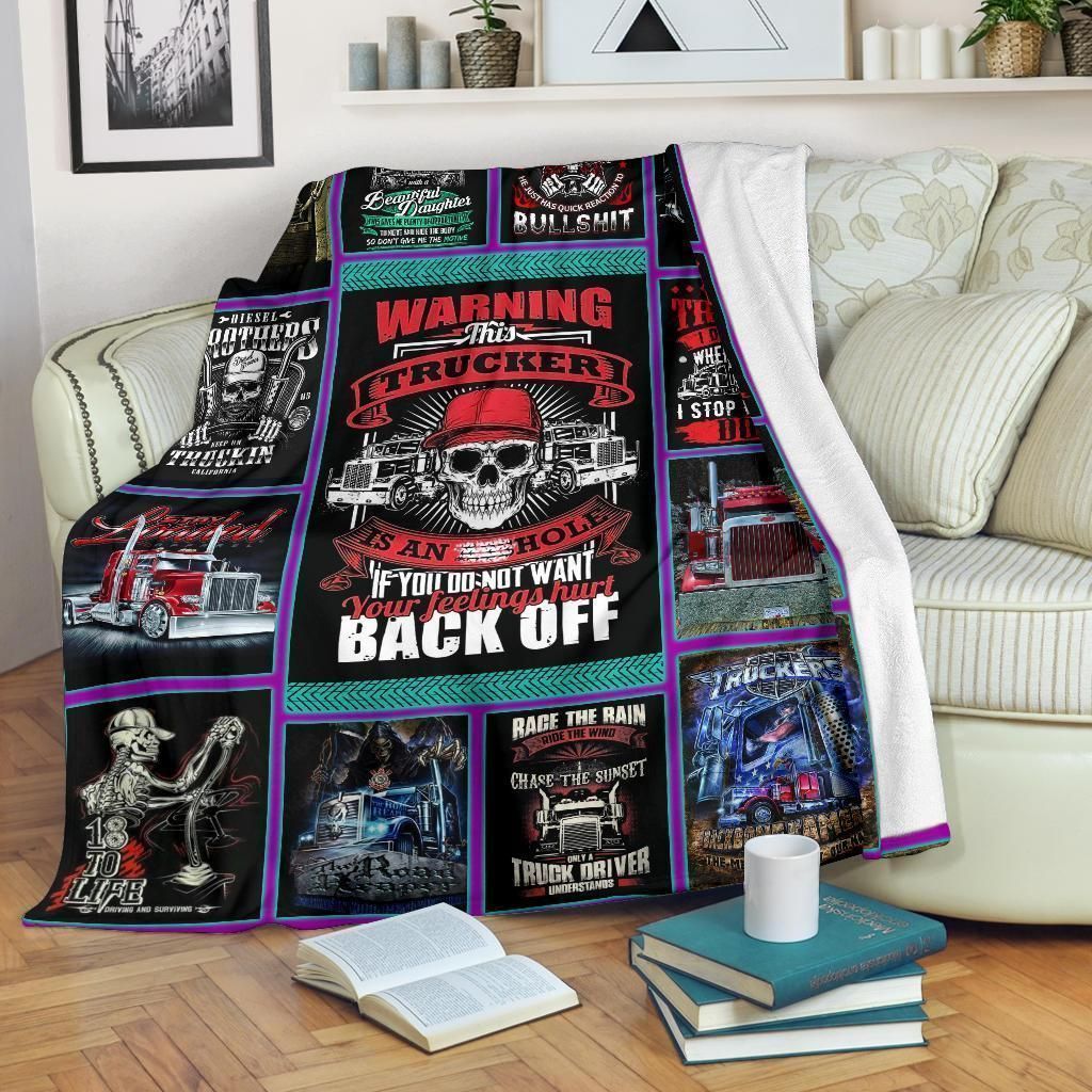 Truck Driver Sherpa Fleece Blanket