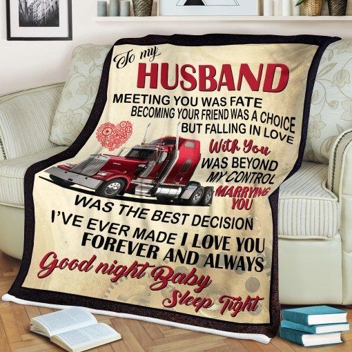 Truck To My Husband Sherpa Fleece Blanket