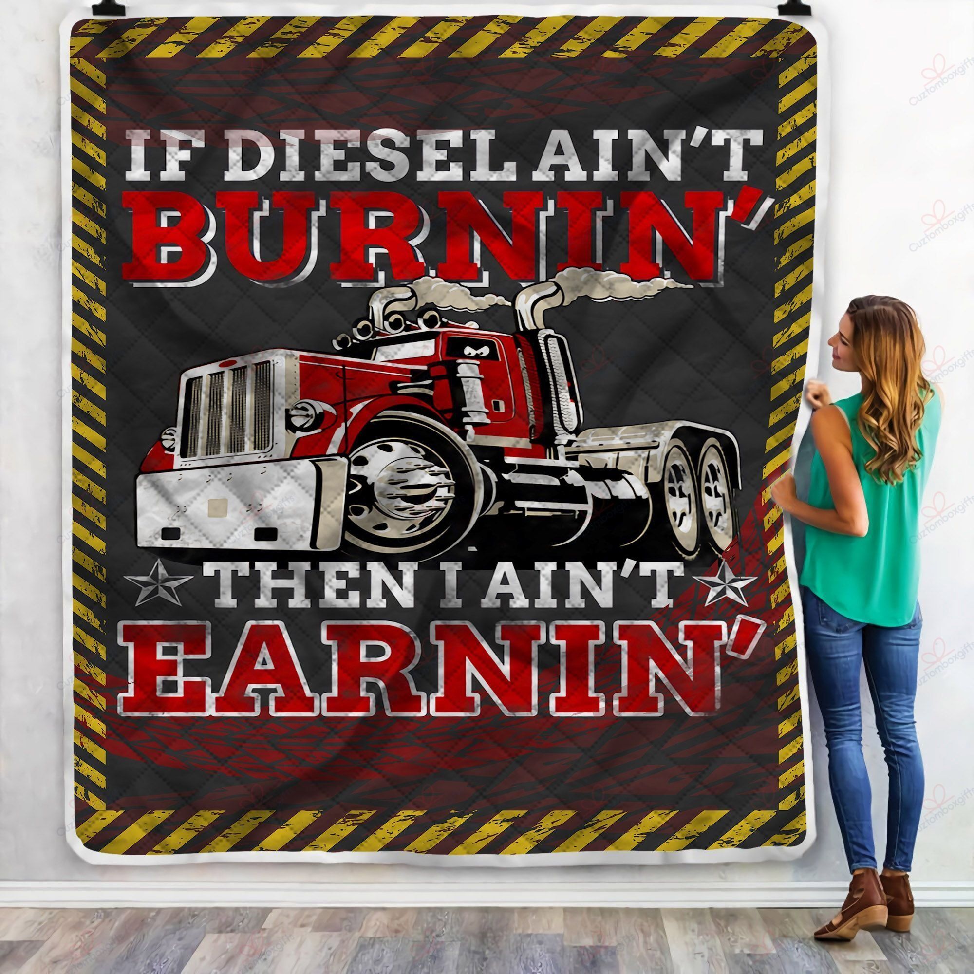 Trucker Burnin Fleece Blanket