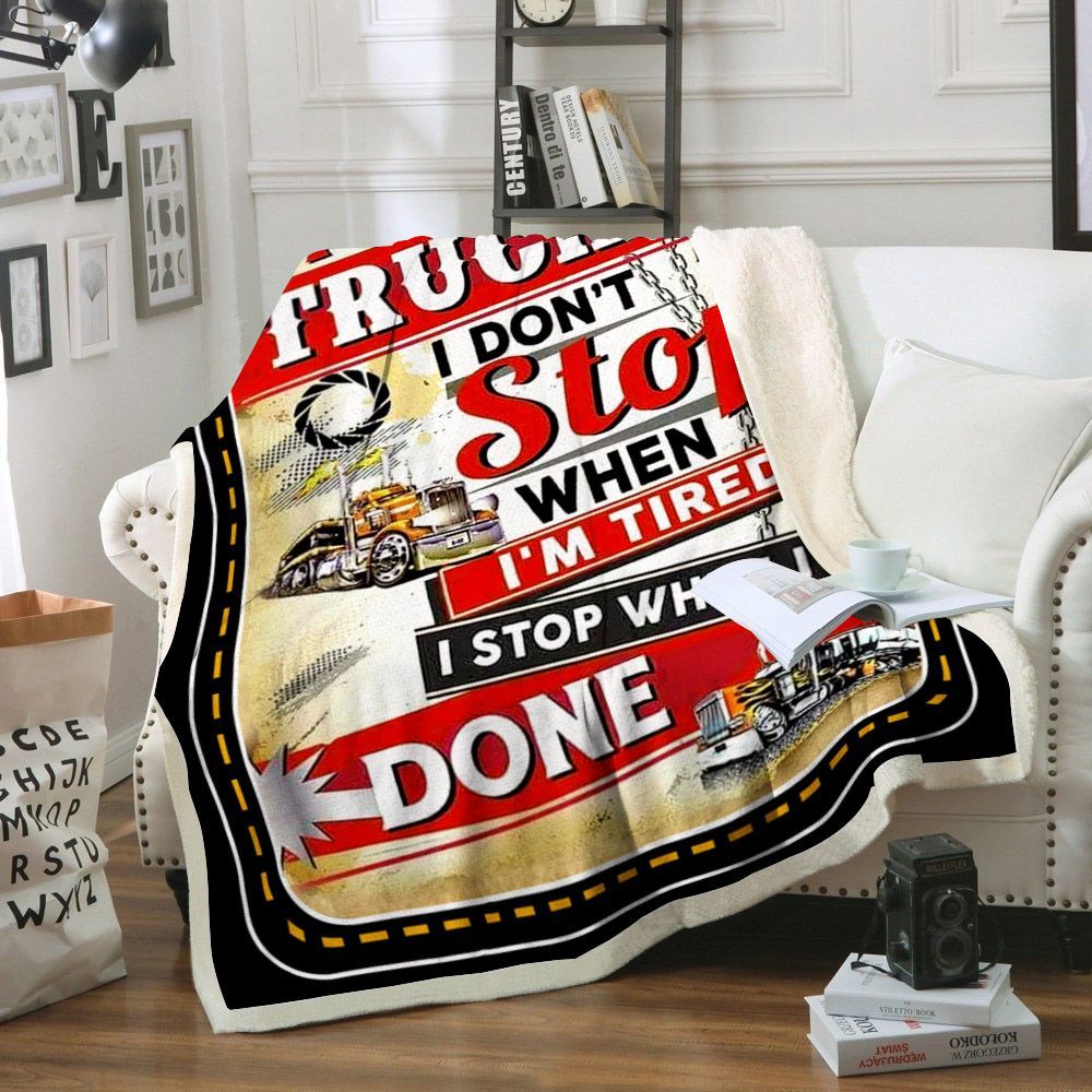 Trucker Sherpa Fleece Blanket
